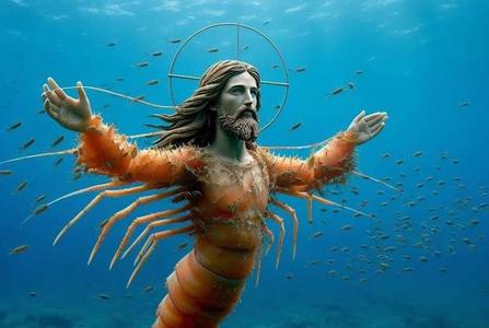 shrimp jesus image generated by llms